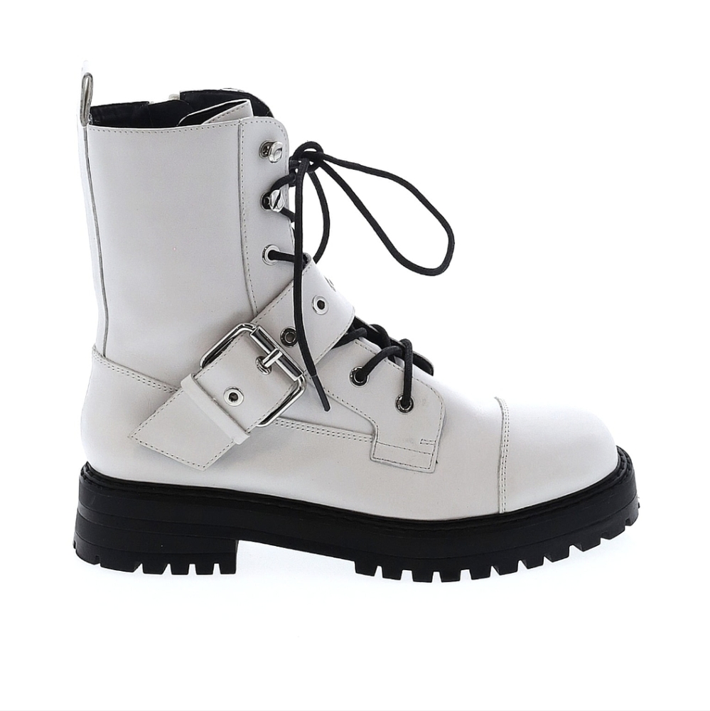 Zara White Combat Boots